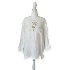 Ellen Tracy Company  100% Linen Tunic - Size XXL